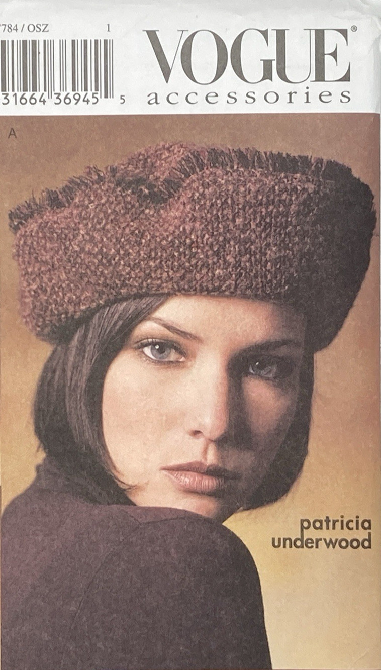 Vogue 7784 Hat Pattern Patricia Underwood 7 Styles Misses Winter Headwear UC '03